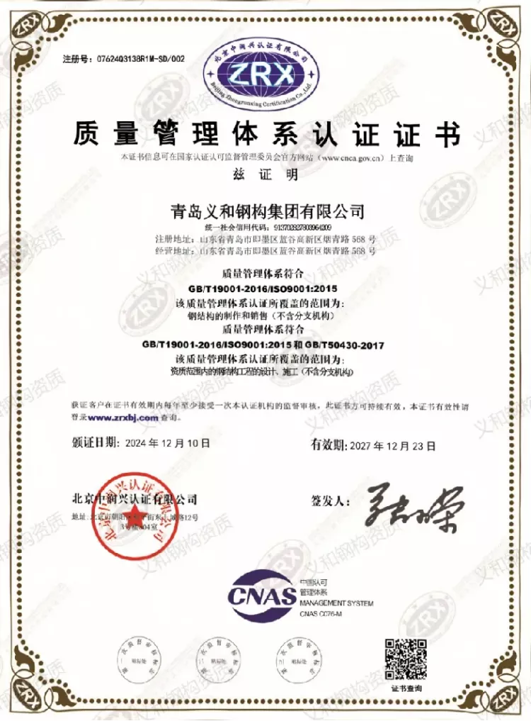 ISO Quality Management System Certification